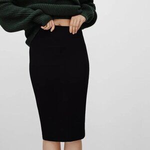 Wilfred Lis Pencil Skirt Fitted Stretchy Rayon Nylon Spandex Blend Black Size XS